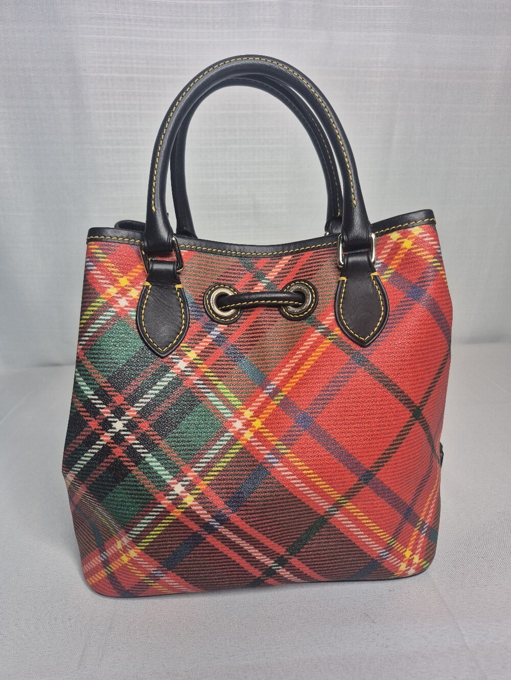 Dooney & Bourke Tartan Plaid Canvas Bucket Bag - Picture 7 of 15